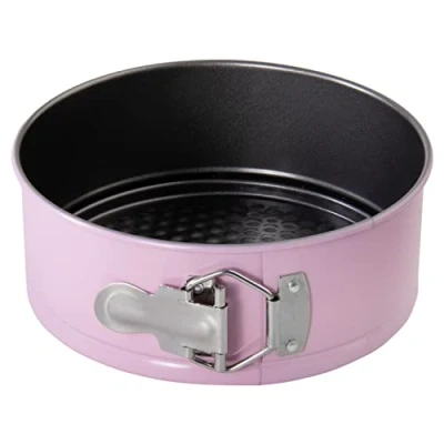 Abbildung von wenco Mini Springform, 18 cm Durchmesser, ideal für kleine Kuchen, hochwertige Antihaftbeschichtung, aus robustem Stahl, hitzebeständig, in stilvollem Rosa, leicht zu reinigen