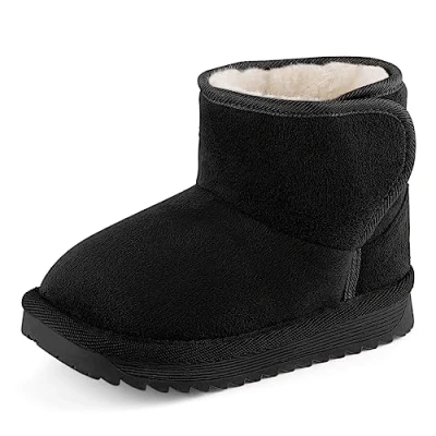 Abbildung von MK MATT KEELY Baby Winter Schuhe Kinder Jungen Mädchen Schneestiefel Kleinkind Plüsch Stiefel Schwarz EU21/22 (140mm)