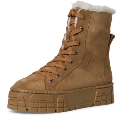 Abbildung von Tamaris Damen Schnürstiefel Leder Winter gefüttert; BROWN/braun; 40 EU