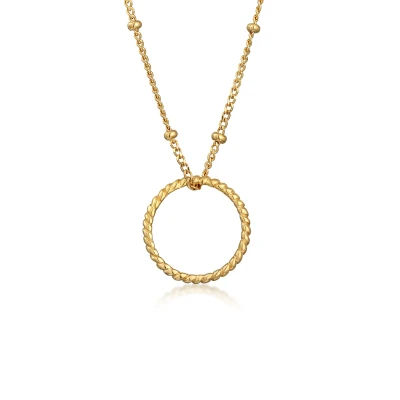 Abbildung von Elli Twisted Circle Basic Halskette goldcoloured, Damen, Größe: 55, Gold/coloured