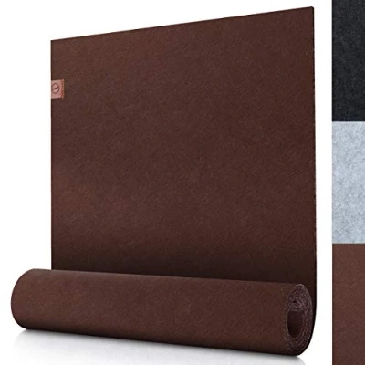Abbildung von Sidorenko moderner Tischläufer aus Filz braun 150x40cm Abwaschbare Tischdecke mit Leder Label Skandinavischer Tischband Deko Tisch Filzläufer für draußen