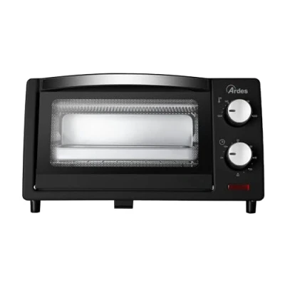 Abbildung von ARDES AR6211B Elektrischer Kleinbackofen Fassungsvermögen 10 Liter Mit Innenbeleuchtung Regulierbarem Thermostat und Timer doppeltem Glas Automatischer Abschaltung Zubehörteilen