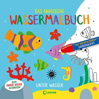 Abbildung von Das magische Wassermalbuch Unter Wasser: Male die tollen Motive mit dem enthaltenen Zaubermalstift immer wieder aus