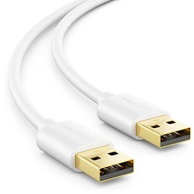 Abbildung von deleyCON 1m USB 2.0 High Speed Kabel Datenkabel A Stecker zu Schnelle und Sichere Datenübertragung Passgenaue Stabile Abwärtskompatibel Weiß