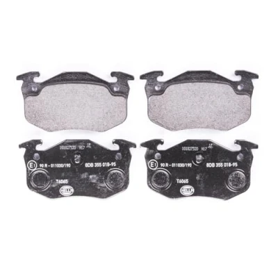 Abbildung von HELLA 8DB 355 018 951 Bremsbelagsatz für Verschleißwarnanzeiger vorbereitet PEUGEOT: 206 Hatchback, 205 II SW, RENAULT: CLIO 2