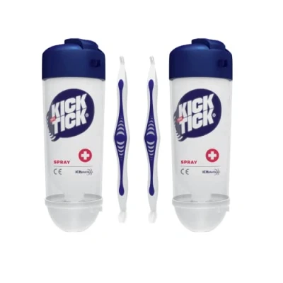 Abbildung von Novokill Kick The TICK 2er Pack Vereisungsspray &amp; Profi Zeckenzange im Zeckenentferner Set über 80 Anwendungen Schmerzfreie Zeckenentfernung auch bei Kindern Zeckenmittel für Hunde Menschen