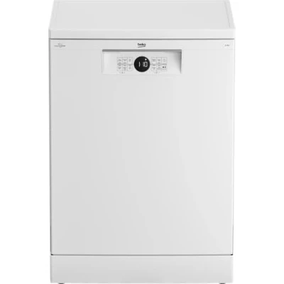 Abbildung von Beko BDFN26430W Geschirrspüler 60 cm, freistehend, unterbaufähig, für 14 Maßgedecke, 6 Programm, 4 Zusatzfunktionen, 3 Spülebenen, HygieneIntense, SelfDry, Programm Halbe Beladung, Weiß