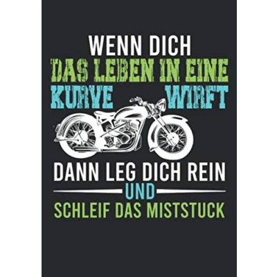 Abbildung von Notizbuch A5 liniert mit Softcover Design: Lustiger Spruch für Motorradfahrer Motorrad Männer Geschenk: 120 linierte DIN Seiten