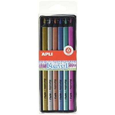 Abbildung von APLI 18061 Jumbo Bleistifte, verschiedene Metallicfarben, 6 Stück