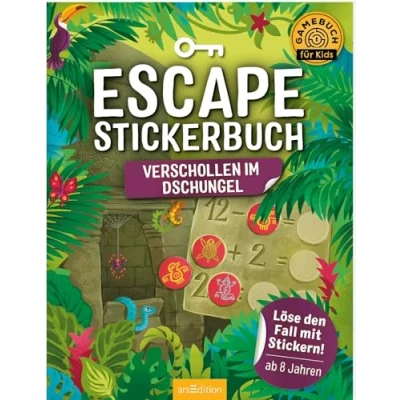 Abbildung von Escape Stickerbuch Verschollen im Dschungel: Löse den Fall mit Stickern! Ein Heft Stickern für Kinder ab 8 Jahren