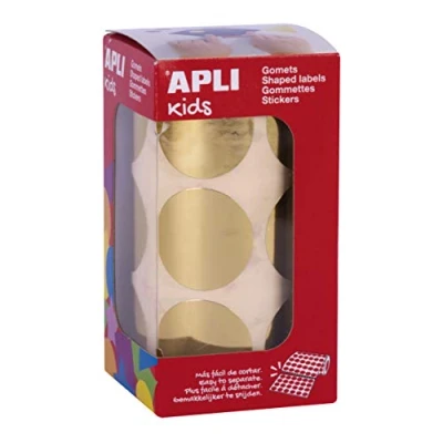 Abbildung von APLI Kids 18481 Gummirolle, rund, Durchmesser 33 mm, metallisch, goldfarben