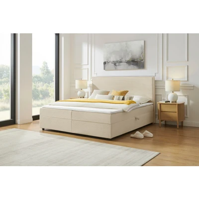 Abbildung von OTTO home Boxbett »Eliaas inkl. Bettkasten und Topper, Liegefläche 180x200cm« erhältlich in hochwertigem Cord Stoff der Größe 180x200cm
