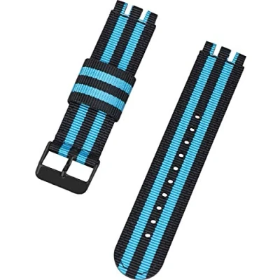 Abbildung von Shieranlee kompatibel mit Swatch Armband(17mm 19mm 20mm 22mm),Nylon Uhrenarmband verstellbares Ersatzband EdelstahlschnallenSoft Woven Nylon Replacement Band with Adjustable Closure