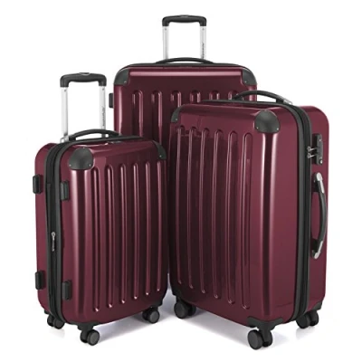 Abbildung von HAUPTSTADTKOFFER Alex 3er Kofferset, TSA, Trolley Set, Rollkoffer, Reisekoffer, (S, M &amp; L), Burgund