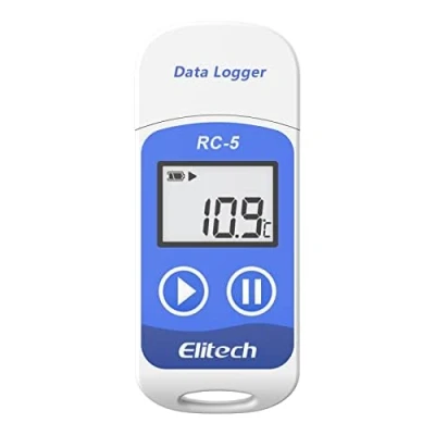 Abbildung von Elitech Mini USB Temperatur Datenlogger Temp Rekorder Interner Externer Sensor Hohe Genauigkeit 32000 Punkte, Software für Mac und PC, wiederverwendbar RC 5