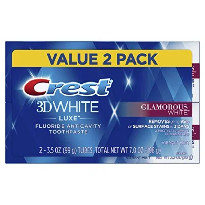 Abbildung von Crest Twin Pack 3D White Luxe Glamorous Toothpaste, 3.5 Ounce each, 2