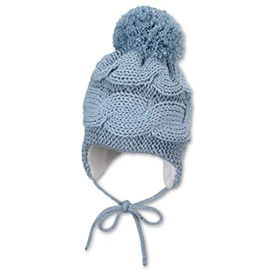 Abbildung von Sterntaler Baby Mädchen Strickmütze Zopfringel Mütze, Mittelblau, 47