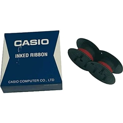 Abbildung von Casio RB 02 Nylon Farbband auf Spule für parallel druckende Rechner DR 320, 420, FR 620 schwarz/rot