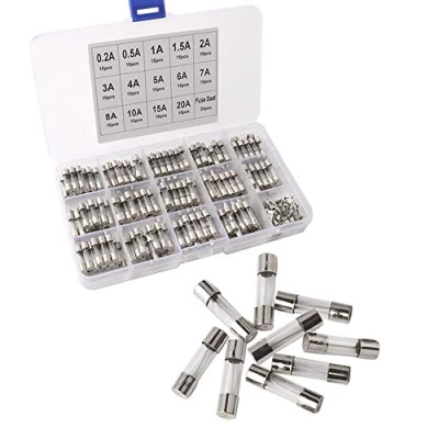 Abbildung von QitinDasen 210Pcs Professionell 5 X 20mm Auto Glasrohrsicherungen, Schnelle Schlag Glassicherung, Fast Glas Sicherungen, mit 20Pcs Sicherungssitz