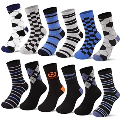 Abbildung von L&amp;K II 12er Kindersocken Sportsocken für Jungen Junior aus Baumwolle Wintersocken Fußball 2873 35 38