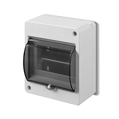 Abbildung von ELEKTRO PLAST Aufputz Kleinverteiler Verteilerkasten Sicherungskasten 1 reihig 5 Module IP30 Hellgrau