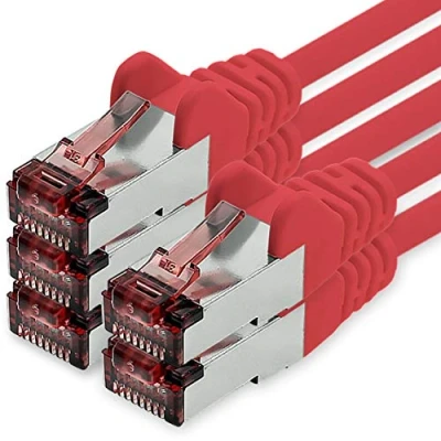 Abbildung von Netzwerkkabel Cat.6 1m rot 5 x Ethernetkabel Lankabel Cat6 Lan Netzwerk Kabel Sftp Pimf Patchkabel 1000 Mbit s