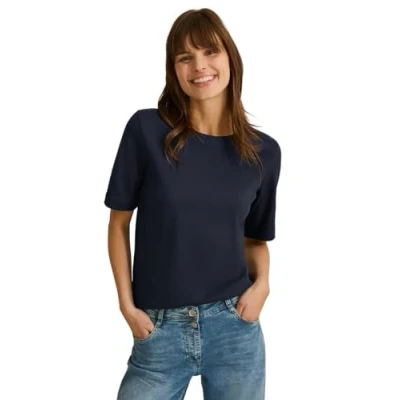Abbildung von CECIL Damen B322914 Basic RIPP Struktur T Shirt, universal Blue, M