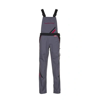 Abbildung von Planam Highline Damen Latzhose Schiefer schwarz rot Modell 2339 Größe 48