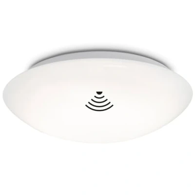 Abbildung von BRILONER Leuchten LED Deckenlampe mit Bewegungsmelder, Deckenleuchte Tageslichtsensor, IP44 Spritzwasserschutz. Neutralweißes Licht, Ø27,8 cm