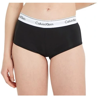 Abbildung von Calvin Klein Damen Hipster Boyshort aus Baumwolle mit Stretch, Schwarz (Black), L