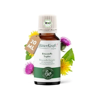 Abbildung von BitterKraft! Original BIO Bittertropfen 20ml Bitterstoffe nach Hildegard von Bingen aus 9 erlesenen Bitterkräutern 100% Natur ohne Zusatzstoffe &amp; vegan Made in Germany (ML20)