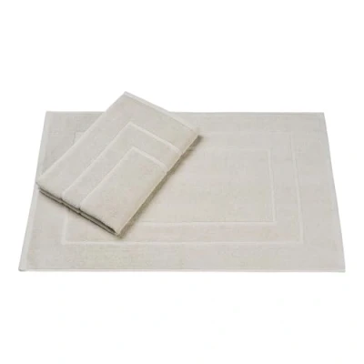 Abbildung von Homewell Badvorleger 50 x 70 cm 2er Set 100% Baumwolle Duschvorleger Duschmatte Doppelpack Farbe: Beige