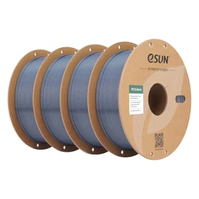 Abbildung von eSUN PETG Basic Filament 1.75mm, hohe Zähigkeit, 1KG (2.2 LBS) pro Spule, 4 Rollen Druckmaterial für 3D Drucker, Grau 4KG