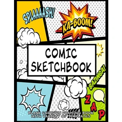Abbildung von Comic sketchbook Blank Cartoon Drawing book With Variety Of Templates: sketch for girls, boys and their parents.