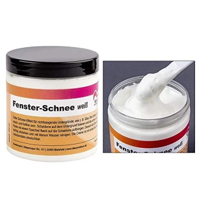 Abbildung von Ideen mit Herz Kreativ Creme, weiß, 250ml Fenster Schnee dekorative Schneepaste zum Basteln Deko Kunst