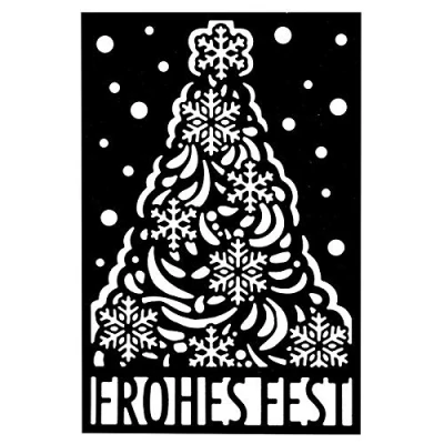 Abbildung von Ideen mit Herz Stanzschablone, Frohes Fest, 9,4cm x 14,4cm, passend für gängige Stanzmaschinen Schablone zum Gestalten von Grußkarten, Einlegern Weihnachten, Advent