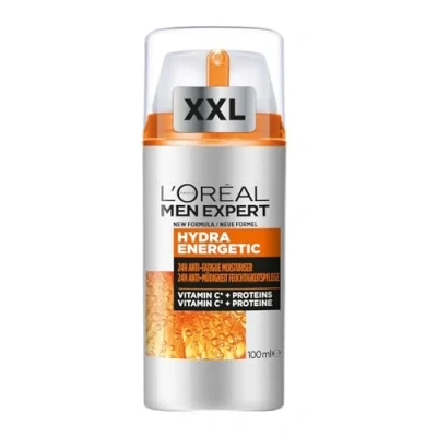 Abbildung von L&#039;Oréal Men Expert XXL Gesichtspflege gegen müde Haut für Männer, Belebende Feuchtigkeitscreme 24H Anti Müdigkeit, Gesichtscreme Herren mit Vitamin C, Hydra Energy, [Amazon Exclusive], 1 x 100 ml