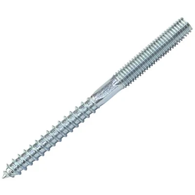 Abbildung von AERZETIX C44776 Satz von 10 schraube mit doppelgewinde stockschrauben stehbolzen für schraubstift metall holz oder ohne dübel Ø8x100mm aus verzinktem stahl farbe silber