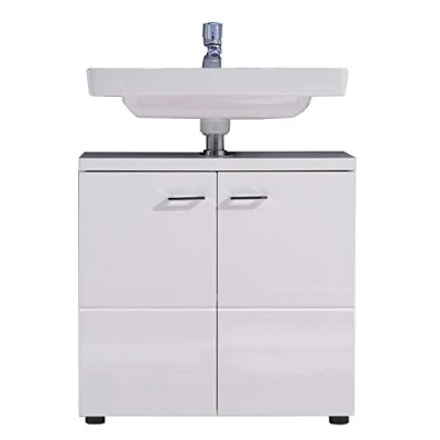 Abbildung von trendteam smart living Waschbeckenunterschrank Unterschrank Badezimmer Nightlife Aufbaumaß (BxHxT) 65 x 63 35 cm Farbe Weiß 132030101