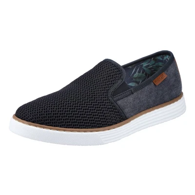 Abbildung von Rieker Herren Slipper B2265, Männer Slip On,Schlupfschuhe,schluepfschuhe,Slip ons,freitzeitschuhe,offener einschlupf,Slides,blau (14),41 EU / 7.5 UK