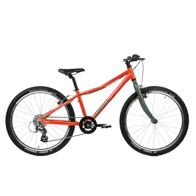 Abbildung von TechniBike PYRO TWENTYFOUR Superleichtes 24 Zoll Kinderfahrrad für Mädchen und Jungen (MTB Lenker, Microshift 8 Gang Kettenschaltung, V Brakes, Alu Laufräder, ergonomischer Velo Sattel, 8,5 kg)