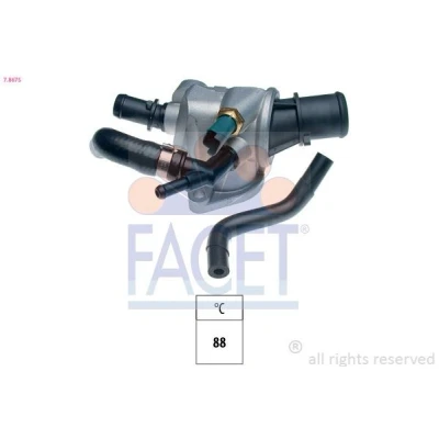 Abbildung von FACET 7.8675 Kühlwasserthermostat 88C Made in Italy OE Equivalent mit Dichtung FIAT: Stilo Hatchback, BRAVO 2, Multi Wagon, ALFA ROMEO: 147