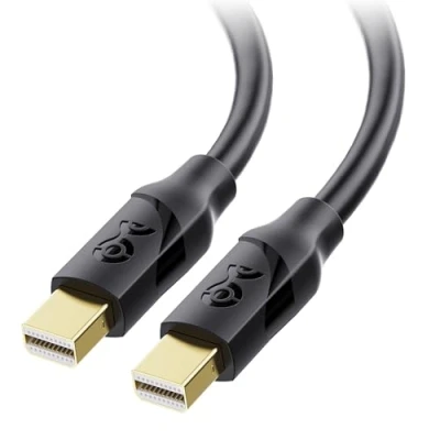 Abbildung von Cable Matters Mini DisplayPort to Display port Kabel (Mini DP Kabel) in Schwarz 2 m 4K Auflösung fähig