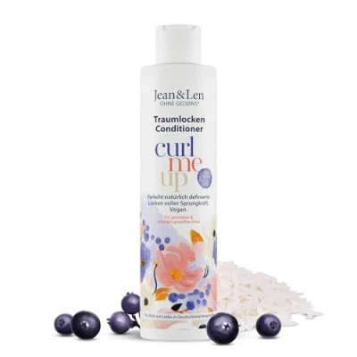 Abbildung von Jean &amp; Len Traumlocken Conditioner Reiswasser Açaibeere, für lockiges welliges Haar, bekämpft Frizz und schenkt Geschmeidigkeit, Haarconditioner, ohne Parabene Silikone, vegan, 300 ml