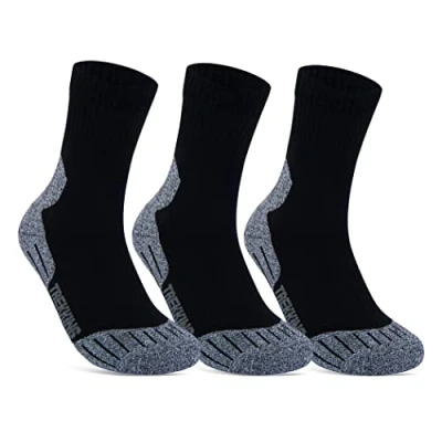 Abbildung von 3 Paar Sportsocken Damen Herren Laufsocken Funktionssocken Wandersocken Stoßabfedernd 16101 WP (Grau 39 42)