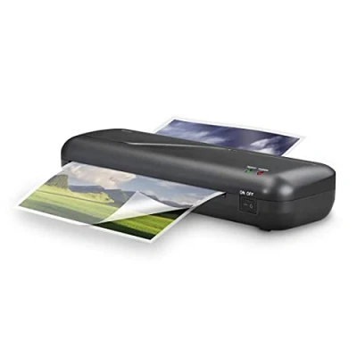 Abbildung von Hama Laminiergerät plus Laminierfolien (A4, A5, A6, Visitenkarten, als Set inkl. Folie für Laminiergerät, Plastifizier Maschine kalt und heiß Lamination Zubehör, 80 125 mic)