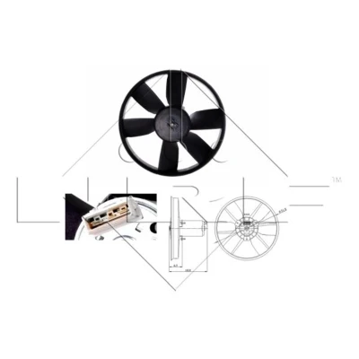 Abbildung von NRF 47401 Lüfter 305 12 350 ohne Kühlerlüfterrahmen (Zarge) VOLKSWAGEN: GOLF 2, 3, Corrado