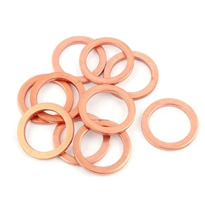 Abbildung von sourcing map 10stk. 22mm x 16mm 2mm Kupfer Dichtung Packung Zerkleinerungsscheibe Flach Ring de