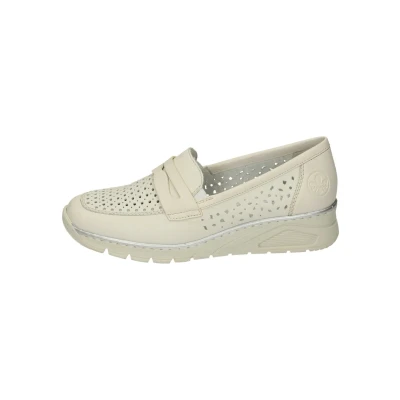 Abbildung von Rieker Slipper, Damen, Größe: 41, Offwhite porzellan Leder
