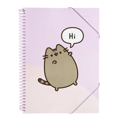 Abbildung von Grupo Erik Folien Ordner A4 Schmal Pusheen Cat mit Dokumentenmappe 30 Hüllen Mappe Klarsichthüllen Offizieller Kawaii Merch